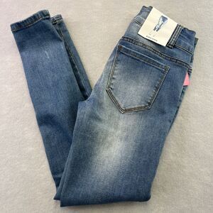 Encore Jeans Skinny Mid Rise Roll Up Anklet Juniors Medium Wash Sz 3 Super Soft